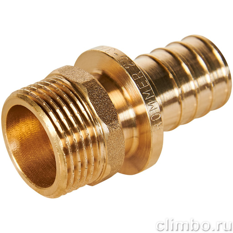 Переходник с наружной резьбой ROMMER 25xG 3/4 для труб из сшитого полиэтилена аксиальный — фото, детали конструкции