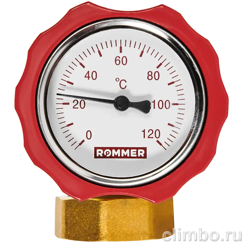 Клапан запорный латунный ROMMER ВР 1 с накидной гайкой для подключения насоса ВР 1 1/2 , красная ручка — фото, детали конструкции