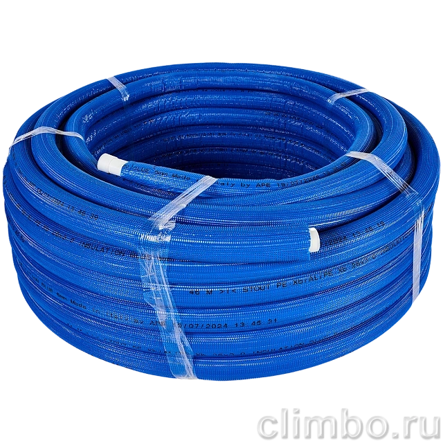 Труба металлопластиковая STOUT в теплоизоляции 26х3,0 (бухта 50 м) (синяя) — фото, детали конструкции