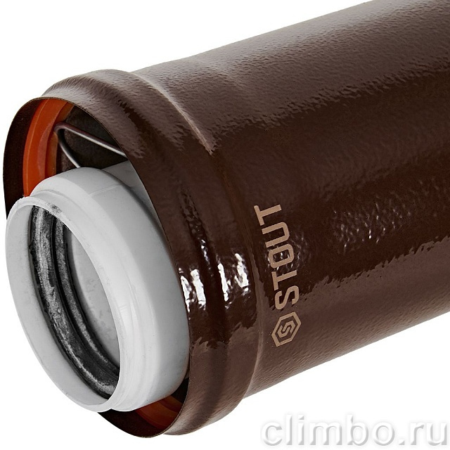 STOUT SCR-8610-701000 STOUT Удлинитель дымохода конденсац. коакс. D60(п-м)/100(п-м), L1000, КОРИЧНЕВЫЙ — фото, детали конструкции
