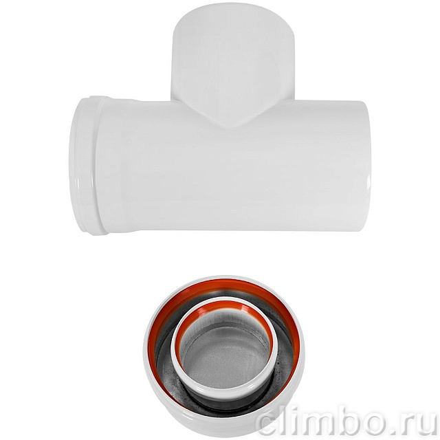 STOUT SCR-8125-000003 STOUT Ревизионный элемент Т-образный традиц. коакс. D80(п-м)/125(п-м) с заглушкой — фото, детали конструкции