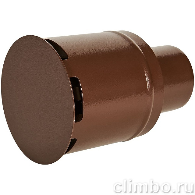 STOUT Оголовок вертикальный с ветрозащитой сварной традиц. D80(п) КОРИЧНЕВЫЙ узкий — фото, детали конструкции