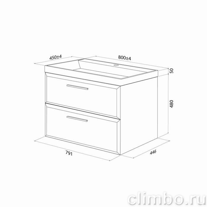 Тумба подвесная, 80 см, серый, Слайд Икс (Slide X), IDDIS, SLX80G0i95 подходит умыв. 4518000i28 — фото, детали конструкции