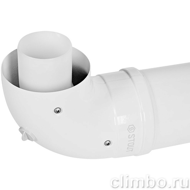 STOUT Комплект дымохода УНИВЕРСАЛЬНЫЙ конденсац. коакс. D60/100, L1000 (хомут, фланец, втулка, рабочая длина 680 мм) — фото, детали конструкции