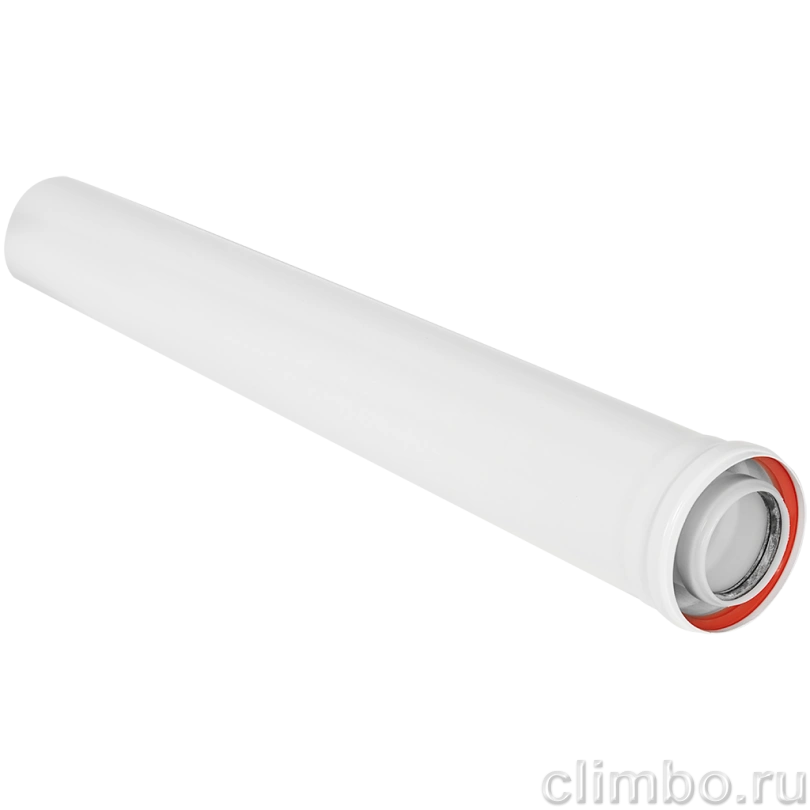 Удлинитель дымохода конденсационный коаксиальный ROMMER D80(п-м)/125(м-п), L1000 — фото, детали конструкции