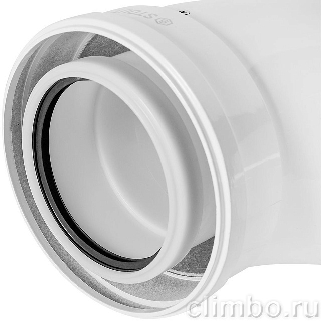 STOUT Отвод 90° конденсац. коакс. D110(п-м)/160(п-м) — фото, детали конструкции