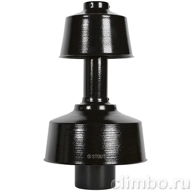 STOUT Оголовок вертикальный с ветрозащитой традиц. коакс. D60(п)/100(п) ЧЕРНЫЙ широкий — фото, детали конструкции
