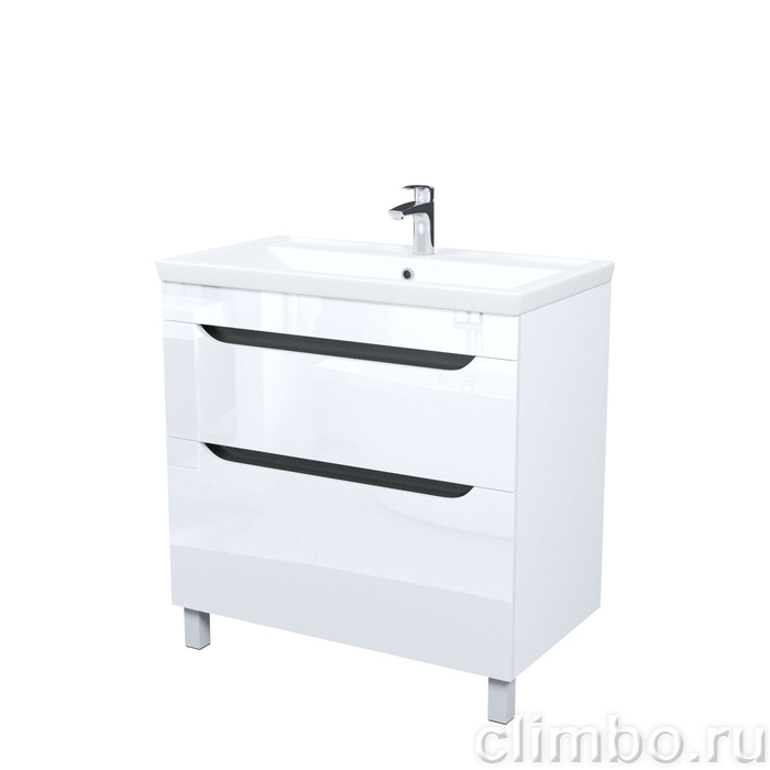 Тумба с умывальником, напольная, 80 см, белый, Рэй (Ray), IDDIS, RAY80WFi95K подходит умыв. 4078000i28 — фото, детали конструкции