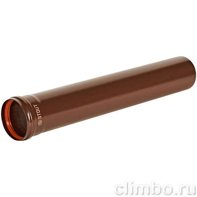 STOUT Удлинитель дымохода традиц. D80(п-м), L500, КОРИЧНЕВЫЙ — фото, детали конструкции