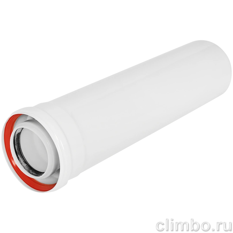 Удлинитель дымохода конденсационный коаксиальный ROMMER D80(п-м)/125(м-п), L500 — фото, детали конструкции