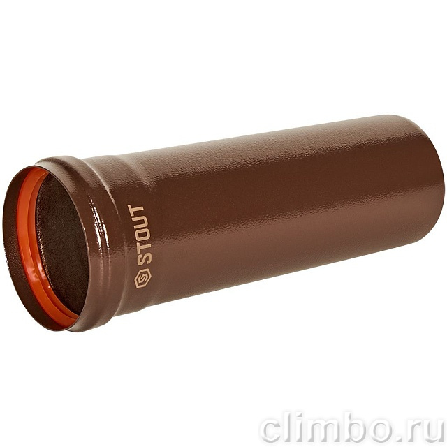 STOUT Удлинитель дымохода традиц. D80(п-м), L250, КОРИЧНЕВЫЙ — фото, детали конструкции