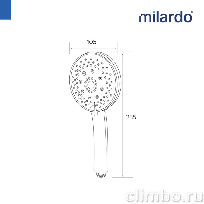 Лейка для душа, 5F, хром глянцевый, Эссеншл (Essential), Milardo, ESS5F10M18 — фото, детали конструкции