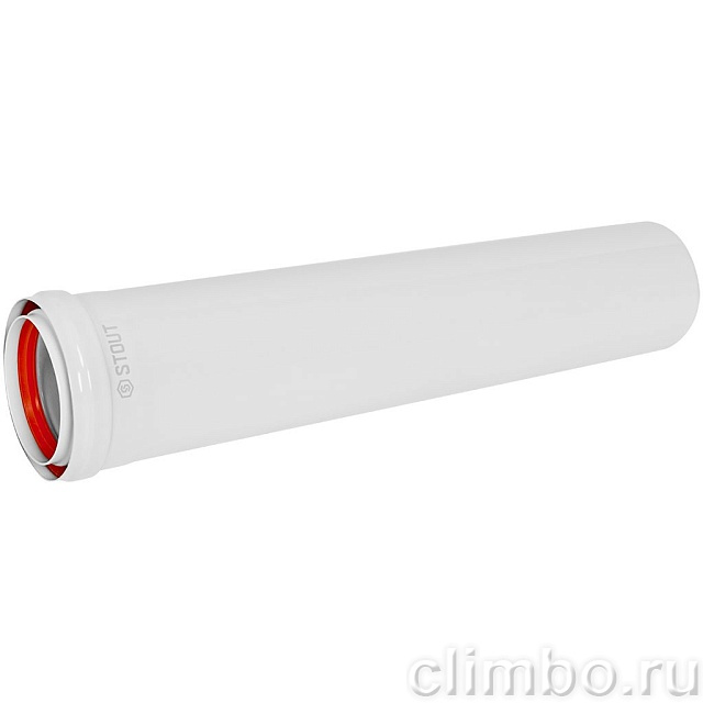 STOUT Удлинитель дымохода утепленный традиц. D80(п-м), L500 (воздуховод до 105 градусов) — фото, детали конструкции
