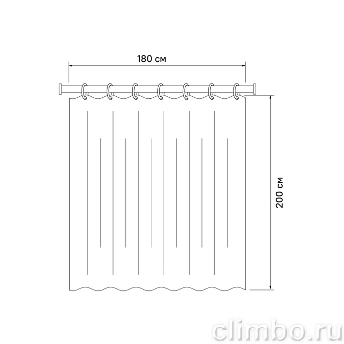 Штора для ванной комнаты, 200*180см, полиэстер, B53P218i11, IDDIS — фото товара
