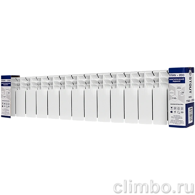 Радиатор биметаллический STOUT TITAN 200 14 секций боковое подключение (белый RAL 9016) — фото, детали конструкции