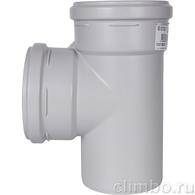 Тройник канализационный бесшумный STOUT D110x110/ 87,5° — фото, детали конструкции